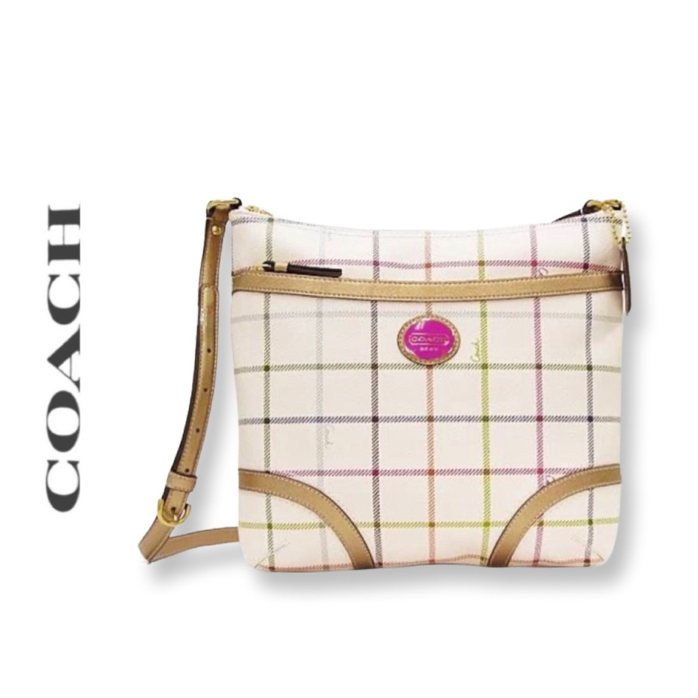 Coach Peyton Tattersall Crossbody/Shoulder/Messenger Bag w/Adjust. Length Strap